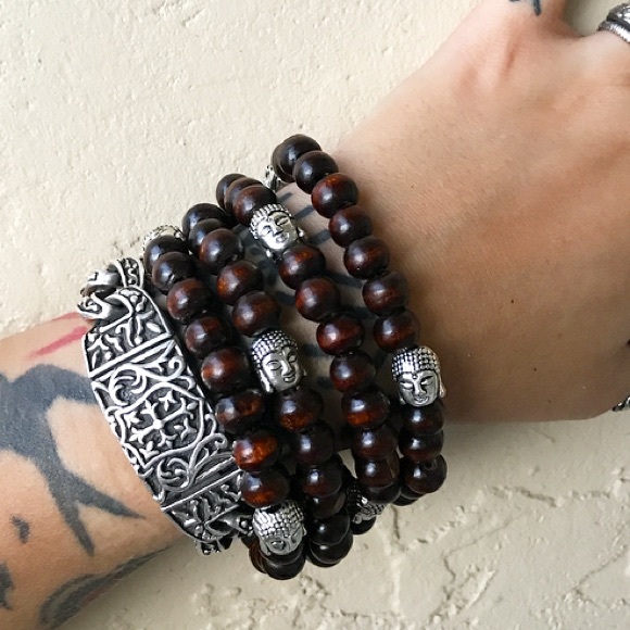 🔴SALE ! buddha dark brown wood bead bracelet - Picture 6 of 8